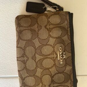 Coach Tan Signature Zip Wallet